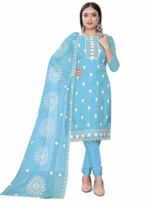 Grab These Suit in Fine Colored Pair With Bottom And Dupatta.These Top And Dupatta Are Fabricated On Organza Pair With Santoon Bottom.Its Beautified With Designer Embroidery Work.