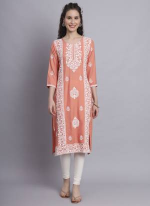 Attrective These Beautiful Looking Readymade Long Kurti.These Kurti is Fabricated On Rayon.Its Beautified With Designer Chickenkari Embroidery Work.