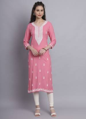 Attrective These Beautiful Looking Readymade Long Kurti.These Kurti is Fabricated On Rayon.Its Beautified With Designer Chickenkari Embroidery Work.