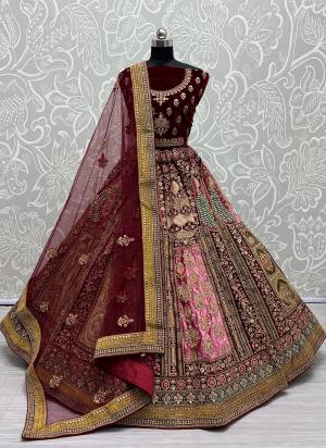 For A Fancy Designer Look,Grab These Lehenga Choli With Dupatta in Fine Colored.These Lehenga And Choli Are Velvet And Dupatta Are Fabricated On Soft Net Pair.Its Beautified With Designer Patch Work,Dori,Sequance,Jari Embroidery,Diamond Work.