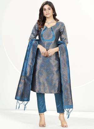 Grab This Party Wear Suits In Fine Color.These Suits  Top And Bottom Are Banarasi Silk Fabricated And Banarasi Silk Dupatta.Its Beautified With Heavy Wevon Jari Designer.  