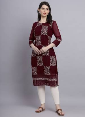 Attrective Looking These Beautiful Looking Readymade Long Kurti.These Kurti is Fabricated On Georgette With Crepe Inner.Its Beautified With Designer Chikankari Thread Embroidery Work.