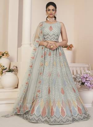 For A Fancy Designer Look,Grab These Lehenga Choli With Dupatta in Fine Colored.These Lehenga And Choli Are Net And Dupatta Are Fabricated On Net Pair.Its Beautified With Designer Thread,Sequance Embroidery Work.