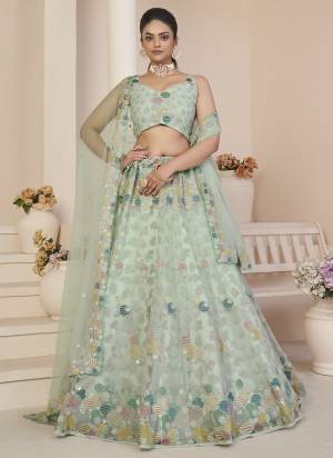 For A Fancy Designer Look,Grab These Lehenga Choli With Dupatta in Fine Colored.These Lehenga And Choli Are Net And Dupatta Are Fabricated On Net Pair.Its Beautified With Designer Sequance Embroidery Work.