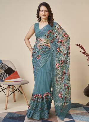 Attrective Look These Saree in Fine Colored.These Saree Are Soft Net And Blouse is Mono Banglori Fabricated.Its Beautified With Designer Multy Thread Chikankari Embroidery Work.