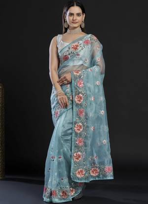 Attrective These Party Wear Saree in Fine Colored.These Saree Are Organza And Blouse is Art Silk Fabricated.Its Beautified With Designer Heavy Thread,Sequance Embroidery Work.