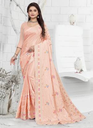 Grab These Party Wear Saree in Fine Light Colored.These Saree is Fabricated On Creape Pair With Creape Blouse.Its Beautified With Designer Thread Embroidery Work.