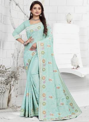 Grab These Party Wear Saree in Fine Light Colored.These Saree is Fabricated On Creape Pair With Creape Blouse.Its Beautified With Designer Thread Embroidery Work.