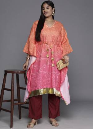 Grab These Beautiful Looking Readymade Big Size Kurti.These Kurti is Fabricated On Cotton Blend.Its Beautified With Designer Bandhani Printed.