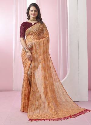 Attrective Looking These Fastival Saree in Fine Colored.These Saree Are Georgette And Blouse is Fabricated On Art Silk.Its Beautified With Designer Gold Printed With Sequance Work Blouse.