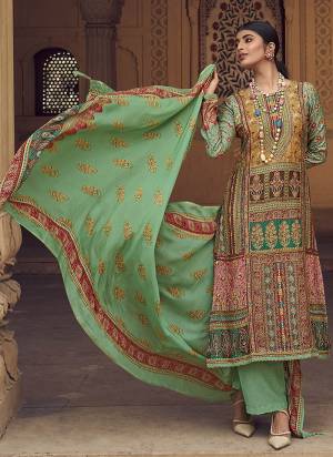 Looking These Suit in Fine Colored Pair With Bottom And Dupatta.These Top And Dupatta Are Fabricated On Bemberg Muslin Pair With Viscose Muslin Bottom.Its Beautified With Designer Digital Printed With Antique Hand Work.