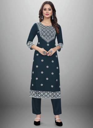 Grab These Beautiful Looking Readymade Top With Bottom.These Dress is Fabricated On Top And Bottom Are Rayon Cotton.Its Beautified With Designer Chikankari Embroidery Work.