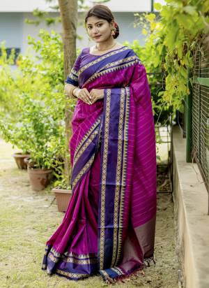 Attrective Looking These Festive Wear Saree in Fine Colored.These Saree And Blouse is Fabricated On Raw Silk.Its Beautified With Temple Wevon Designer.