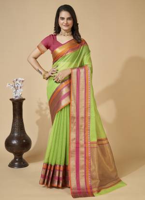 Attrective This Partywear Saree Paired With Blouse.This Saree And Blouse Are Kota Doriya Silk Based Fabric With Weaving Jari Designer. Buy This Pretty Saree Now.