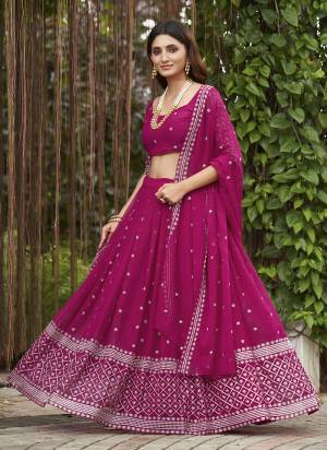 Grab These Lehenga Choli in Fine Colored.These Lehenga Are Georgette And Blouse Are Georgette And Dupatta Are Fabricated On Georgette Pair.Its Beautified With Designer Embroidery Work.