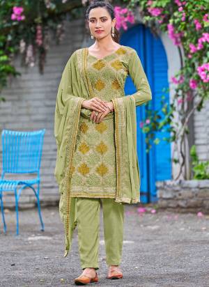 Grab These Suit in Fine Colored Pair With Bottom And Dupatta.These Top And Dupatta Are Fabricated On Faux Georgette Pair With Dull Santoon Bottom.Its Beautified With Heavy Designer Embroidery Work.