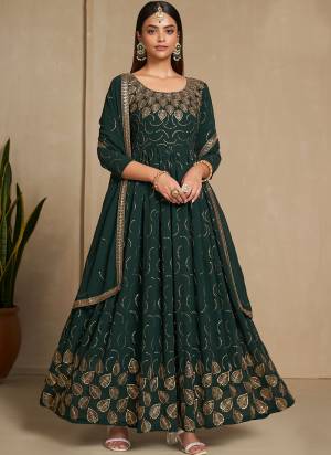 For A Designer Look,Grab These Gown With Dupatta in Fine Colored.These Gown And Dupatta Are Fabricated On Faux Georgette Pair With American Crepe Inner.Its Beautified With Designer Jari,Sequance Embroidery Work.