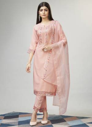 Attrective These Suit in Fine Colored Pair With Bottom And Dupatta.These Top And Bottom Are Fabricated On Viscose Pair With Organza Dupatta.Its Beautified With Designer Embroidery Work.