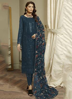 Attrective These Designer Suit in Fine Colored Pair With Bottom And Dupatta.These Top And Dupatta Are Fabricated On Georgette Pair With Santoon Bottom.Its Beautified With Santoon Inner.Its Beautified With Heavy Designer Thread,Sequance Embroidery Work.