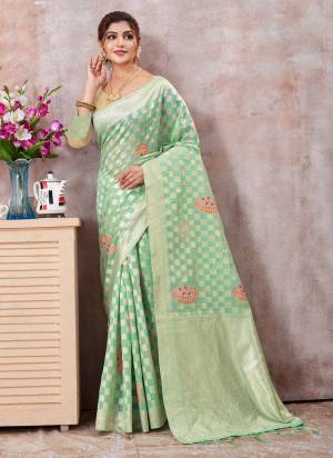 Attrective Looking These Party Wear Saree in Fine Colored.These Saree And Blouse is Fabricated On Kota Cotton.Its Beautified With Weavon Designer.