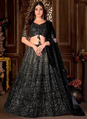 Grab These Beautiful Colored Lehenga Choli.These Lehenga and Dupatta Are Fabricated On Net Pair With Net Blouse.Its Beautified With Heavy Thread,Sequance Embroidery Work.