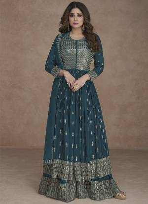 Garb These Designer Plazzo Suits in Fine Colored Pair With Dupatta.These Top And Dupatta Are Fabricated On Faux Georgette Pair With Faux Georgette Bottom.Its Beautified With Heavy Designer Sequance Embroidery Work.