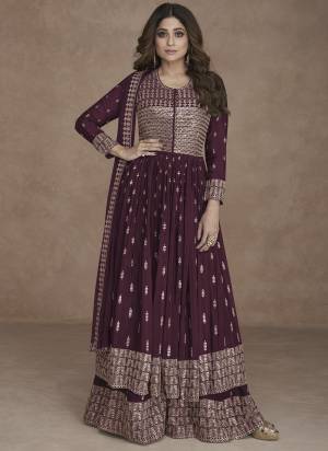 Garb These Designer Plazzo Suits in Fine Colored Pair With Dupatta.These Top And Dupatta Are Fabricated On Faux Georgette Pair With Faux Georgette Bottom.Its Beautified With Heavy Designer Sequance Embroidery Work.