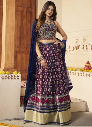 For A Designer Look,Grab These Lehenga Choli in Fine Colored.These Lehenga And Choli Are Fabricated On Silk Pair With Georgette Dupatta.Its Beautified With Designer Printed With Mirror,Thread Embroidery,Hand Work.