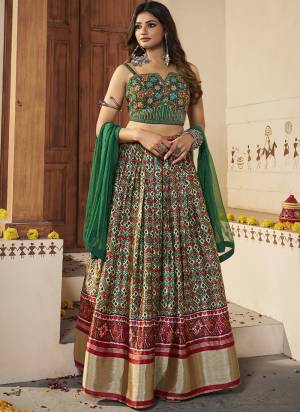 For A Designer Look,Grab These Lehenga Choli in Fine Colored.These Lehenga And Choli Are Fabricated On Silk Pair With Georgette Dupatta.Its Beautified With Designer Printed With Mirror,Thread Embroidery,Hand Work.