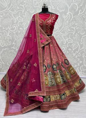 For A Fancy Designer Look,Grab These Lehenga Choli With 2  Dupatta in Fine Colored.These Lehenga And Choli Are Velvet And Dupatta Are Fabricated On Soft Net And Soft Net Pair.Its Beautified With Designer Patch,Dori,Thread, Sequance Embroidery,Diamond Work.