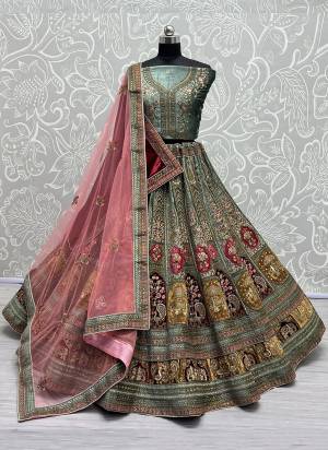 For A Fancy Designer Look,Grab These Lehenga Choli With 2  Dupatta in Fine Colored.These Lehenga And Choli Are Velvet And Dupatta Are Fabricated On Soft Net And Soft Net Pair.Its Beautified With Designer Patch,Dori,Thread, Sequance Embroidery,Diamond Work.