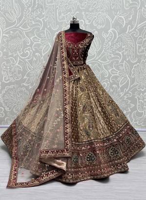 For A Fancy Designer Look,Grab These Lehenga Choli With 2  Dupatta in Fine Colored.These Lehenga And Choli Are Velvet And Dupatta Are Fabricated On Velvet And Soft Net Pair.Its Beautified With Designer Heavy Thread, Sequance,Lace Embroidery,Diamond Work.