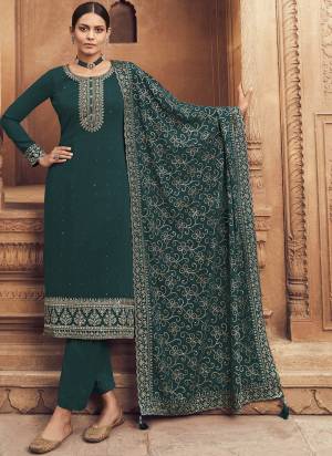 Attrective These Designer Suit in Fine Colored Pair With Bottom And Dupatta.These Top And Dupatta Are Fabricated On Faux Georgette Pair With Santoon Bottom.Its Beautified With Santoon Inner.Its Beautified With Designer Heavy Embroidery Work.