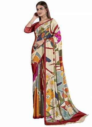 Garb These Designer Party Wear Saree in Fine Colored.These Saree And Blouse is Fabricated On Fancy Crepe Silk Pair.Its Beautified With Designer Digital Printed.