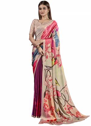 Garb These Designer Party Wear Saree in Fine Colored.These Saree And Blouse is Fabricated On Fancy Crepe Silk Pair.Its Beautified With Designer Digital Printed.