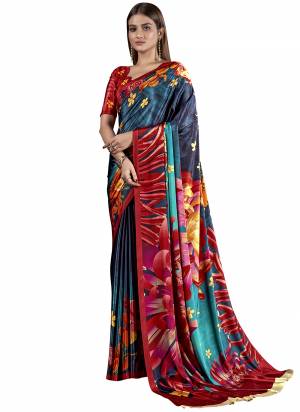 Garb These Designer Party Wear Saree in Fine Colored.These Saree And Blouse is Fabricated On Fancy Crepe Silk Pair.Its Beautified With Designer Digital Printed.