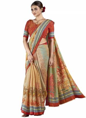 Looking These Party Wear Designer Saree in Fine Colored.These Saree And Blouse is Fabricated On Fancy Natural Silk Pair.Its Beautified With Wevon Jari Jacquard Designer With Digital Printed.