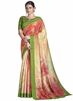 Looking These Party Wear Designer Saree in Fine Colored.These Saree And Blouse is Fabricated On Fancy Natural Silk Pair.Its Beautified With Wevon Jari Jacquard Designer With Digital Printed.