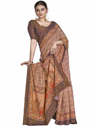 Looking These Party Wear Designer Saree in Fine Colored.These Saree And Blouse is Fabricated On Fancy Natural Silk Pair.Its Beautified With Wevon Jari Jacquard Designer With Digital Printed.