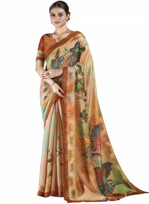 Looking These Party Wear Designer Saree in Fine Colored.These Saree And Blouse is Fabricated On Fancy Natural Silk Pair.Its Beautified With Wevon Jari Jacquard Designer With Digital Printed.