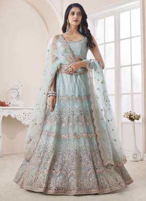 For A Designer Look,Grab These Lehenga Choli in Fine Colored.These Lehenga And Choli Are Fabricated On Soft Net Pair With Soft Net Dupatta.Its Beautified With Heavy Designer Embroidery Work.