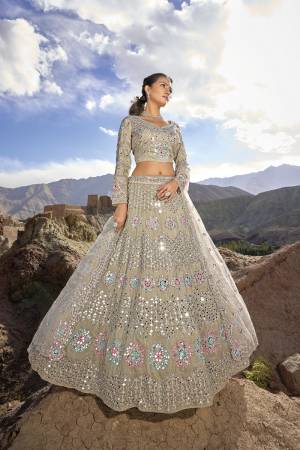 For A Designer Look,Grab These Lehenga Choli in Fine Colored.These Lehenga And Blouse Are Fabricated On Organza Pair With Net Dupatta.Its Beautified With Designer Mirror Embroidery Cut Work With Zarkan Work.