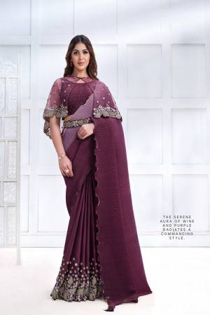 Look Attrective These Designer Party Wear Saree in Fine Light Colored.These Saree Are Crepe Satin Silk And Blouse Satin Silk is Fabricated.Its Beautified Heavy Designer Embroidery Work.