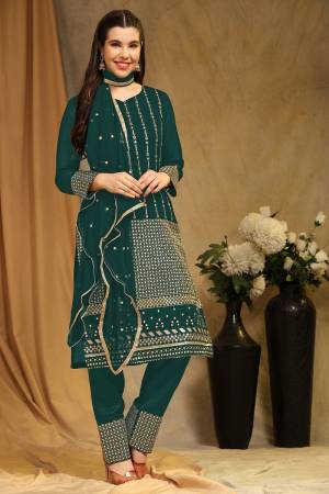 Attrective These Suit in Fine Colored Pair With Bottom And Dupatta.These Top Are Faux Georgette And Bottom Are Fabricated On Santoon Pair With Nazmin Dupatta.Its Beautified With Santoon Inner.Its Beautified With Designer Sequance Embroidery Work.