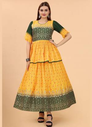 Grab These Beautiful Looking Party Wear Readymade Long Kurti.These Kurti is Fabricated On Silk.Its Beautified With Designer Printed,Embroidery Work.