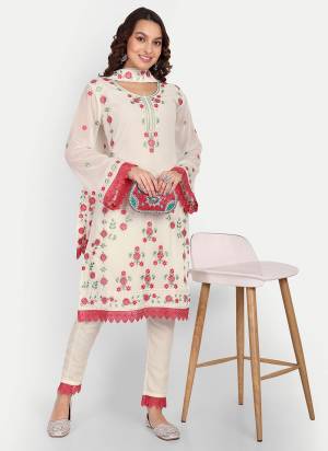 Attrective These Beautiful Looking Readymade Suits.These Top Are Georgette And Botton is Fabricated On Georgette And Dupatta Are Georgette.Its Beautified With Designer Embroidery Work.