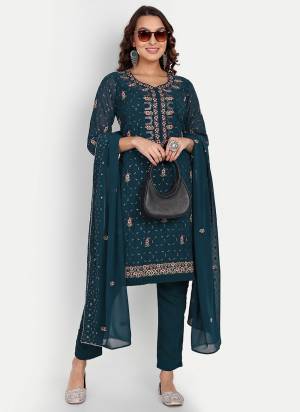 Attrective These Beautiful Looking Readymade Suits.These Top Are Georgette And Botton is Fabricated On Georgette And Dupatta Are Georgette.Its Beautified With Designer Embroidery Work.