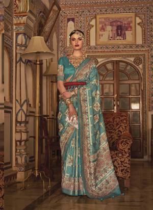 Looking These Party Wear Saree in Fine Colored.These Saree And Blouse is Fabricated On P V Silk.Its Beautified With Weaving Jari Designer With Digital Printed,Jari Work.