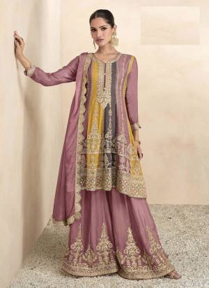 Attrective These Designer Free Size Plazzo Suit in Fine Colored Pair With Bottom And Dupatta.These Top Are Chinon And Dupatta Are Fabricated On Chinon Pair With Chinon Bottom.Its Beautified With Santoon Inner.Its Beautified With Designer Heavy Embroidery Work.