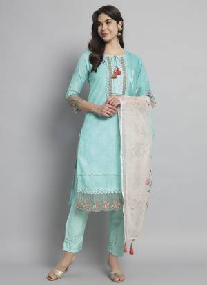 Grab These Readymade Suit in Fine Colored Pair With Bottom And Dupatta.These Top And Dupatta Are Fabricated On Linen Cotton Pair With Rayon Bottom.Its Beautified With Designer Printed With Embroidery Work.